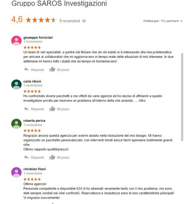 Investigazioni Roma: RECENSIONI investigatore Privato Roma - Investigatore Privato Roma